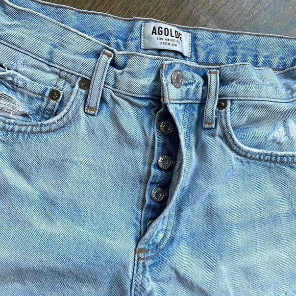 AGOLDE Parker Vintage Loose Fit Cut-Off Shorts in Swapmeet Size 25 - Picture 4 of 9